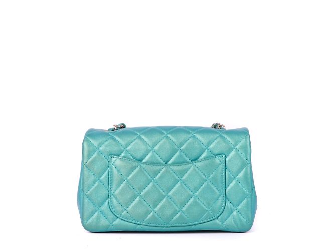 Classique Chanel - Sac Timeless Timeless Bleu Tiffany Timeless - vue 3