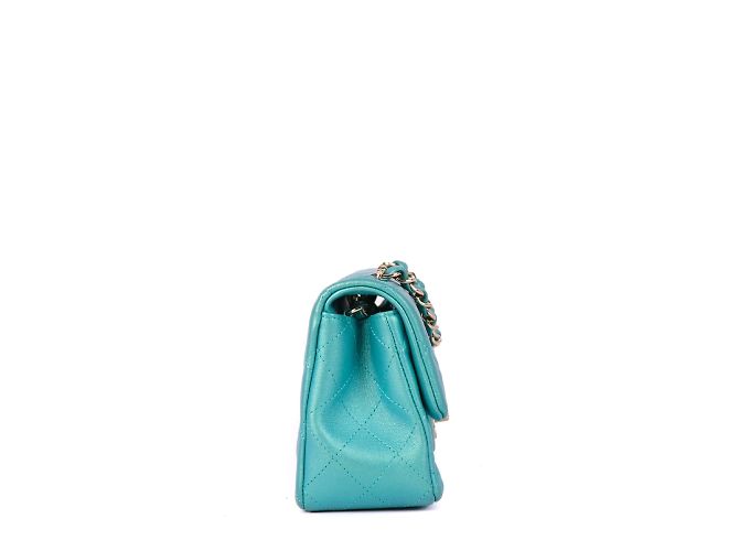 Classique Chanel - Sac Timeless Timeless Bleu Tiffany Timeless - vue 4