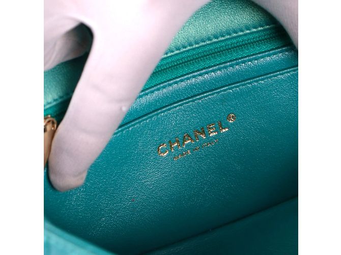 Classique Chanel - Sac Timeless Timeless Bleu Tiffany Timeless - vue 8