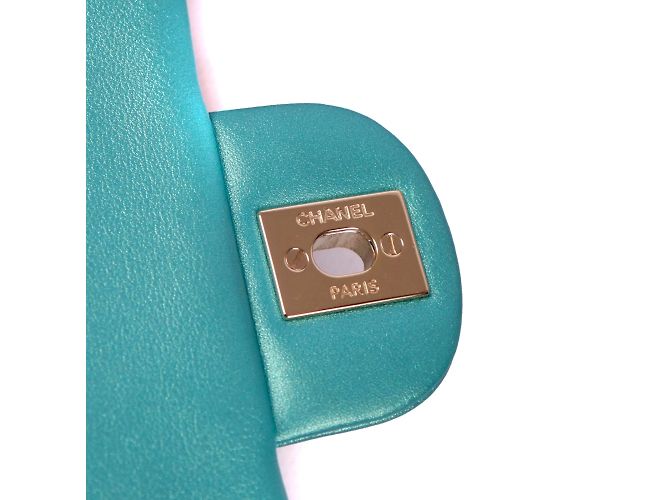 Classique Chanel - Sac Timeless Timeless Bleu Tiffany Timeless - vue 9
