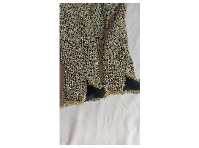 Armani Collezioni Tweed-Blazer Gelb Seidenfutter Mehrfarben - Ansicht 4