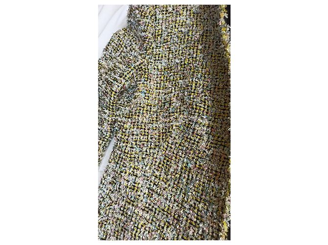 Armani Collezioni Tweed-Blazer Gelb Seidenfutter Mehrfarben - Ansicht 5