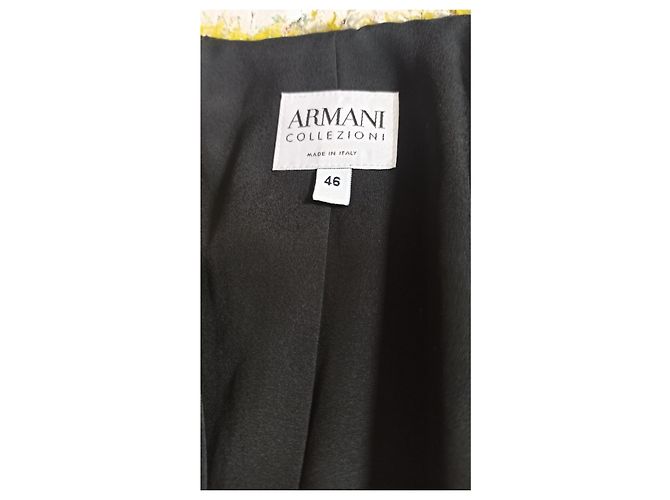Armani Collezioni Tweed-Blazer Gelb Seidenfutter Mehrfarben - Ansicht 7