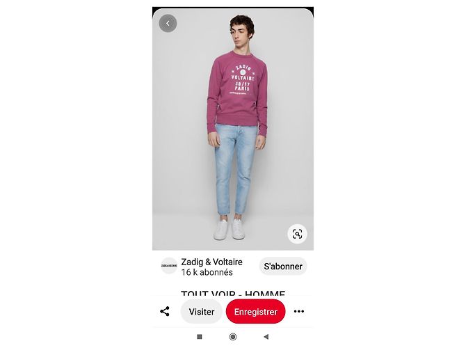 Moletom Zadig & Voltaire Simon de algodão rosa - vista 3