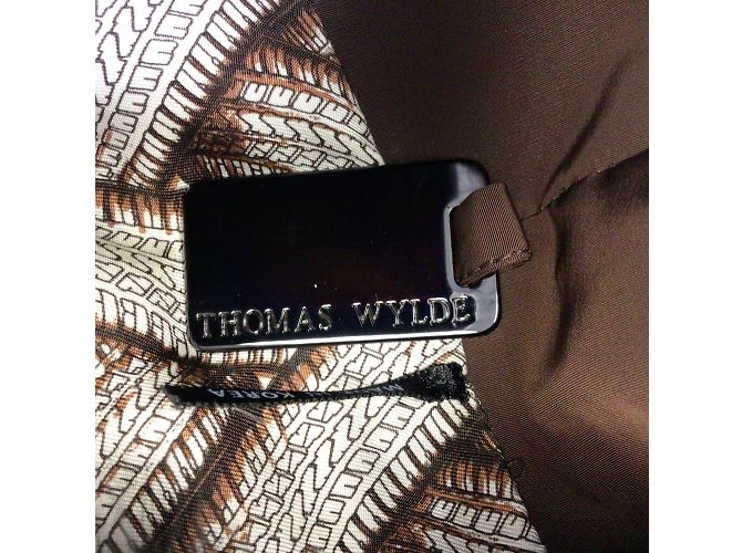 Thomas Wylde Brown / Jaqueta puffer com gola de pele de raposa preta - vista 4