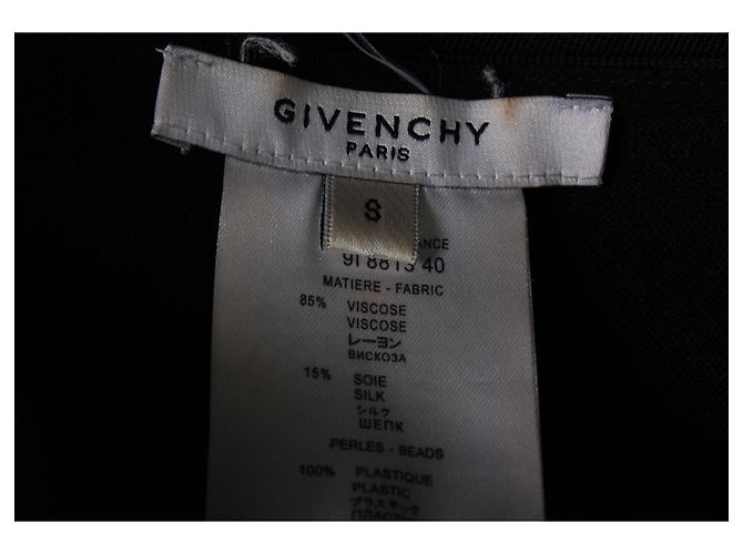 Minivestido de manga comprida com gola drapeada Givenchy em viscose preta Preto - vista 4