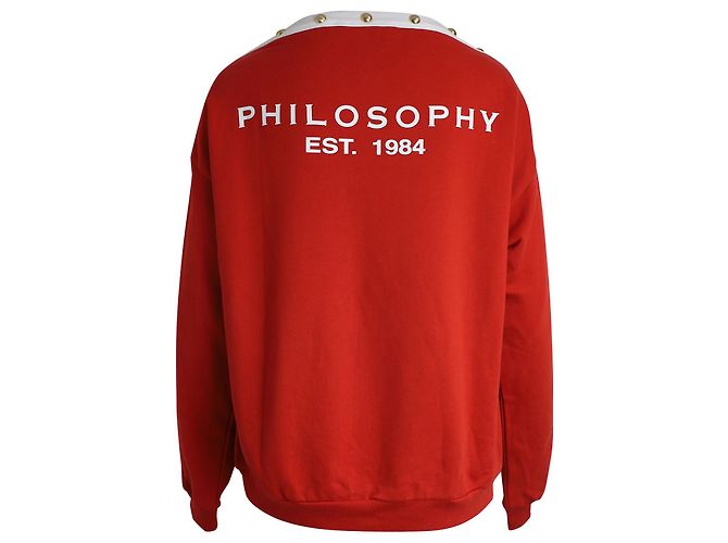 Sudadera con adornos Philosophy di Lorenzo Serafini de algodón rojo Roja - vista 2
