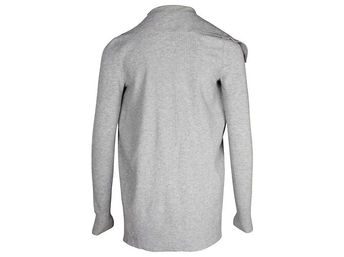 Theory Rippstrick-Cardigan aus grauer Viskose - Ansicht 3