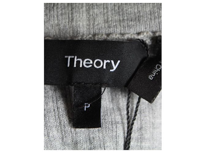Theory Rippstrick-Cardigan aus grauer Viskose - Ansicht 4