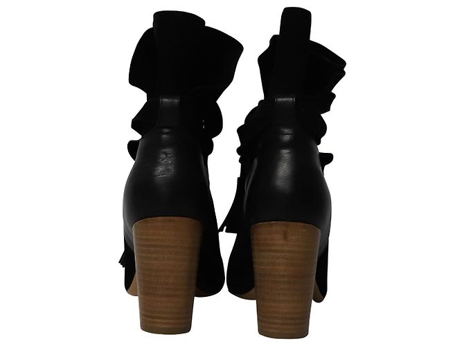 Botines de tacón cuadrado Ba&Sh en ante negro - vista 4