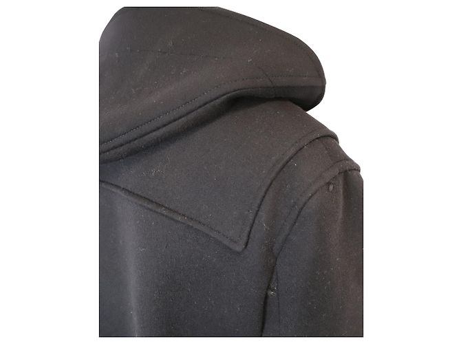 Céline Cappotto con cappuccio Celine in Lana Vergine Blu Navy - vista 8