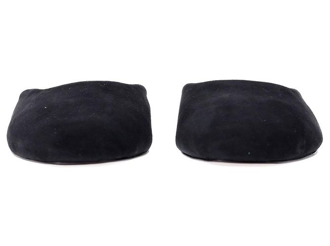 Autre Marque Sabot piatti con punta quadrata Porte & Paire in pelle scamosciata nera Nero - vista 2