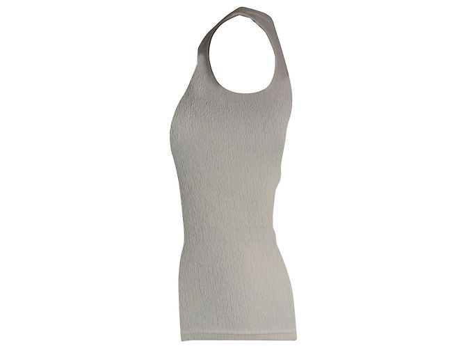 Céline Celine Top sem mangas sem costas em seda creme - vista 2