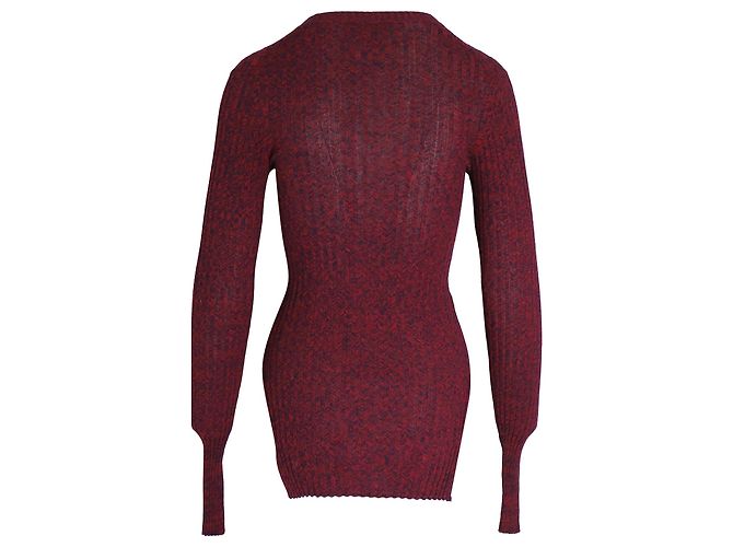 Céline Celine Suéter Canelado em Algodão Borgonha Vermelho Bordeaux - vista 2