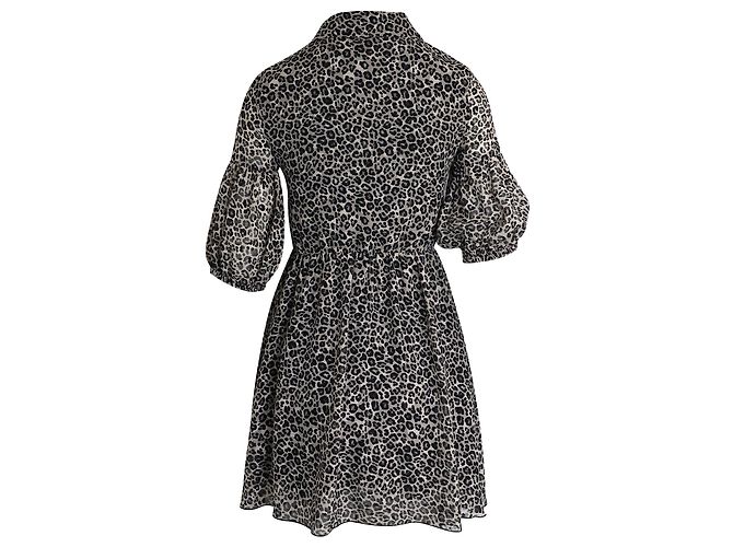 Minivestido Pinko con mangas abullonadas en poliéster con estampado animal - vista 3