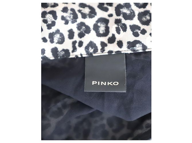 Minivestido Pinko con mangas abullonadas en poliéster con estampado animal - vista 4
