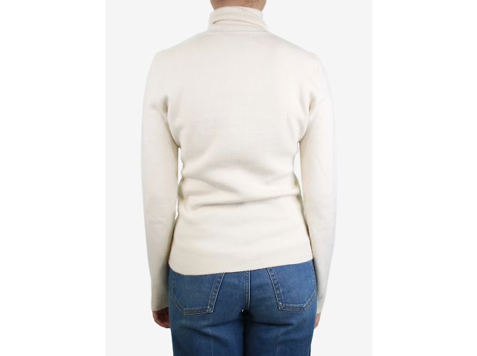 Gabriela Hearst Cremefarbener Rollkragenpullover aus dickem Kaschmir – Größe M - Ansicht 2