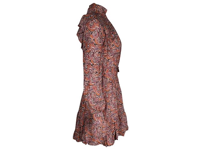 Miniabito Ulla Johnson Luna con stampa floreale arricciata e cintura in seta multicolore - vista 3