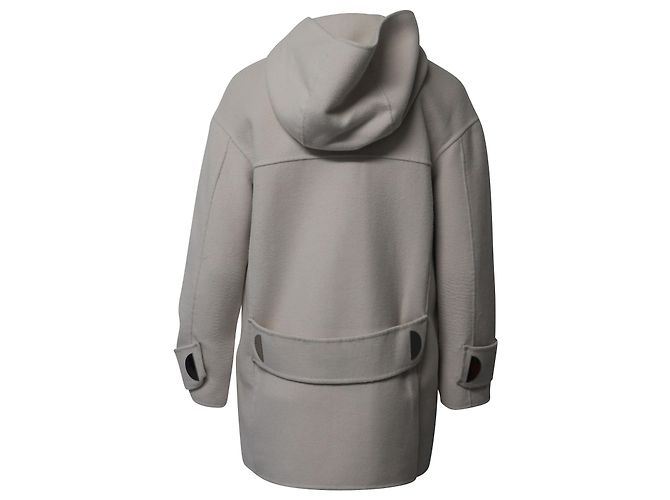 Pinko Kapuzenmantel aus cremefarbenem Polyester Weiß Roh - Ansicht 3