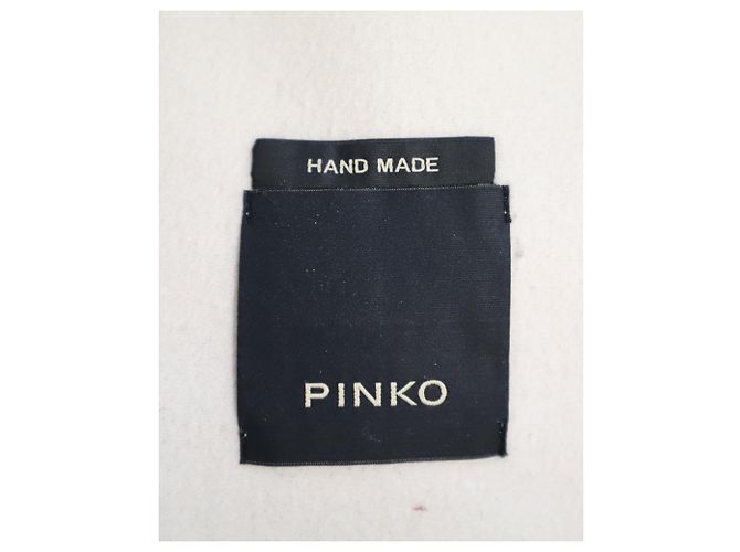 Pinko Kapuzenmantel aus cremefarbenem Polyester Weiß Roh - Ansicht 5