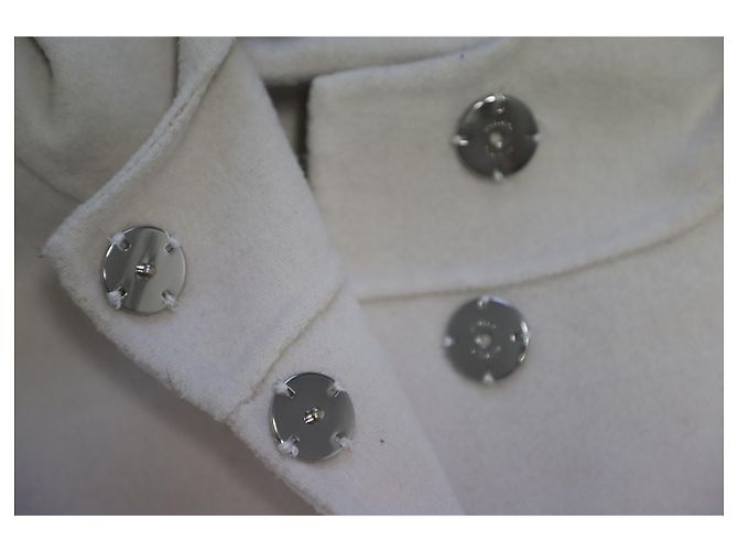 Pinko Kapuzenmantel aus cremefarbenem Polyester Weiß Roh - Ansicht 6