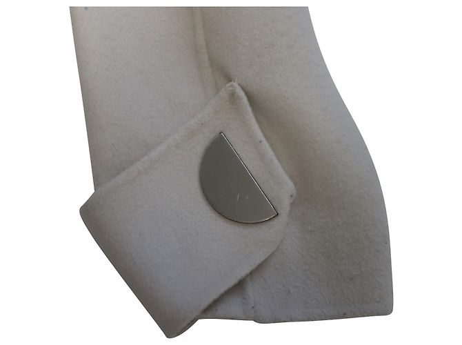 Pinko Kapuzenmantel aus cremefarbenem Polyester Weiß Roh - Ansicht 7