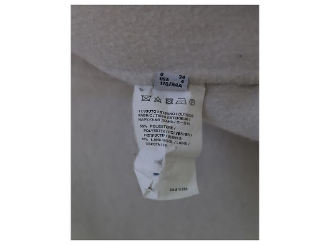 Pinko Kapuzenmantel aus cremefarbenem Polyester Weiß Roh - Ansicht 8