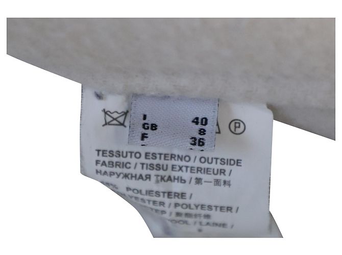 Pinko Kapuzenmantel aus cremefarbenem Polyester Weiß Roh - Ansicht 9