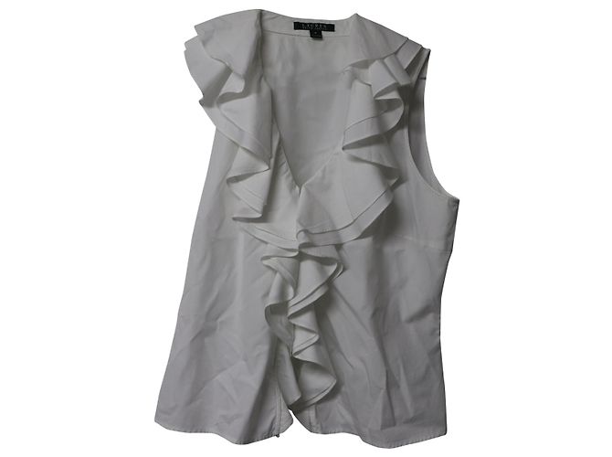 Autre Marque Lauren Ralph Lauren Blusa com babados em algodão branco - vista 4