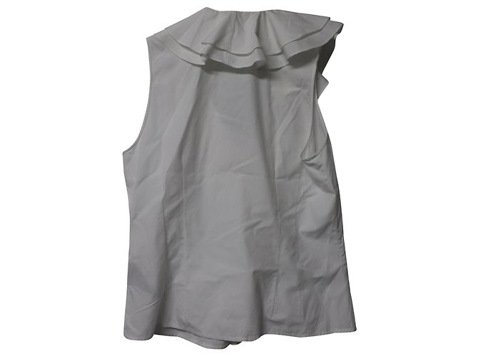 Autre Marque Lauren Ralph Lauren Blusa com babados em algodão branco - vista 5