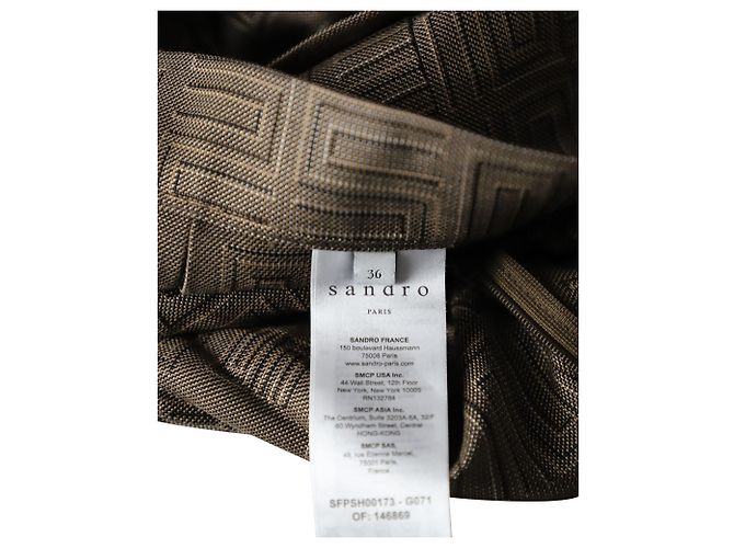 Sandro Gael Layered Pleated Jacquard Shorts in Multicolor Viscose - view 5