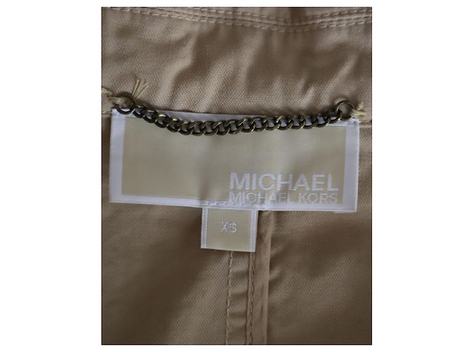 Gabardina con capucha Michael Michael Kors en algodón beige - vista 4