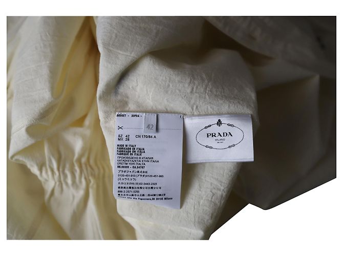 Mono Prada De Lona De Cambray Estampada En Algodón Blanco Crudo - vista 5