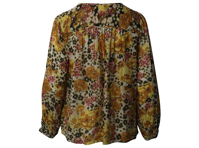 Ba&sh Doddy Bluse mit Blumendruck aus gelber Baumwolle - Ansicht 3