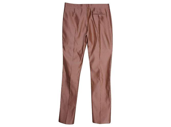 Alexander McQueen Duchesse Hose mit geradem Bein aus rosa Seide - Ansicht 2