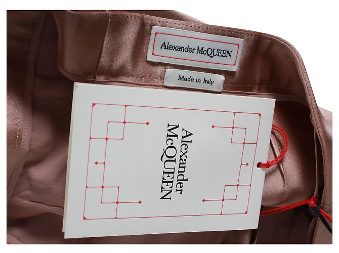 Alexander McQueen Duchesse Hose mit geradem Bein aus rosa Seide - Ansicht 3