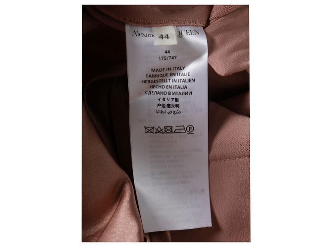 Alexander McQueen Duchesse Hose mit geradem Bein aus rosa Seide - Ansicht 4