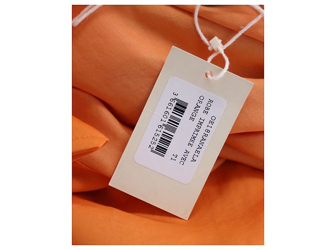 Maje Imprimee Asymmetrisches Midikleid aus orangefarbenem Polyester - Ansicht 7