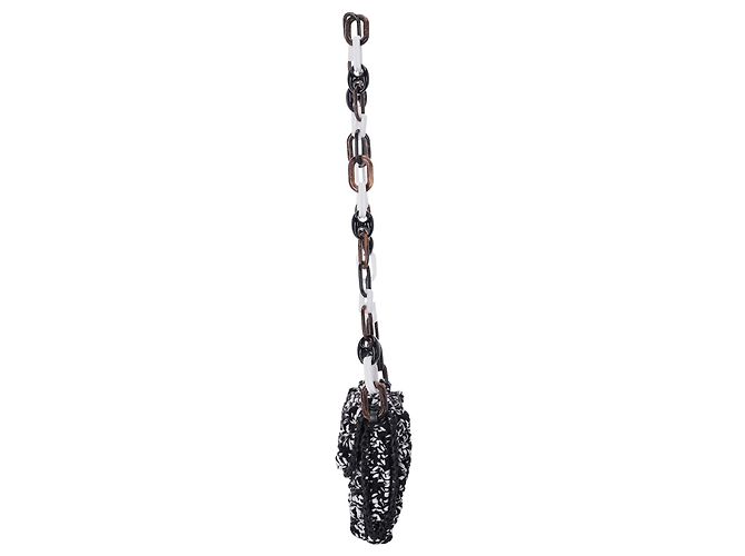 Borsa M Missoni Chain Link in cotone Nero - vista 2