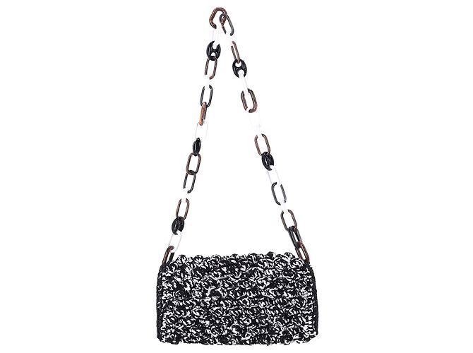 Borsa M Missoni Chain Link in cotone Nero - vista 3