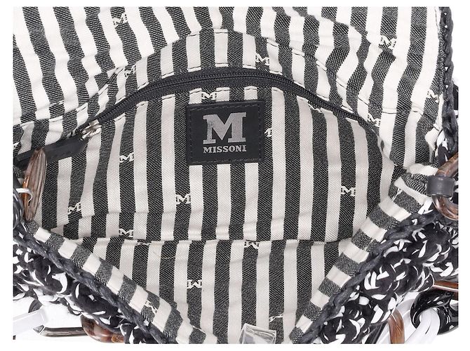 Borsa M Missoni Chain Link in cotone Nero - vista 5