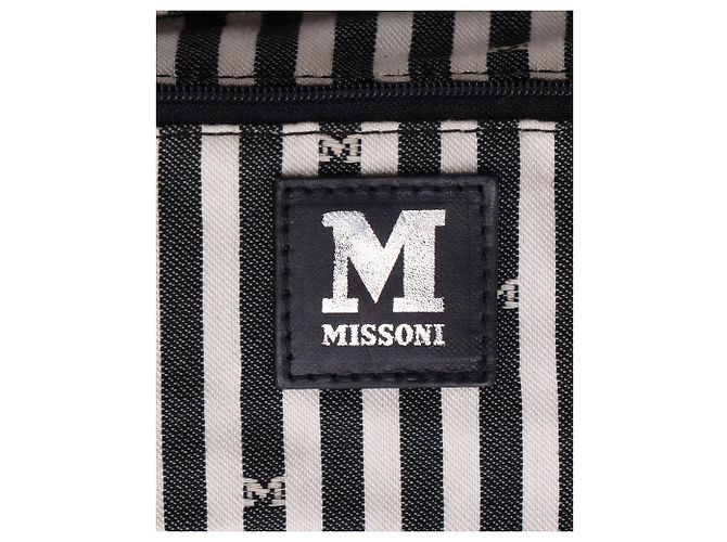 Borsa M Missoni Chain Link in cotone Nero - vista 6