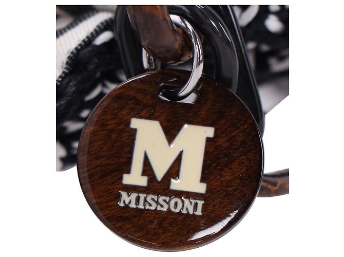 Borsa M Missoni Chain Link in cotone Nero - vista 7