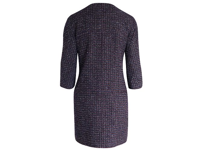 Timeless Lange Chanel-Abendjacke aus mehrfarbigem Polyester-Tweed Python drucken - Ansicht 3