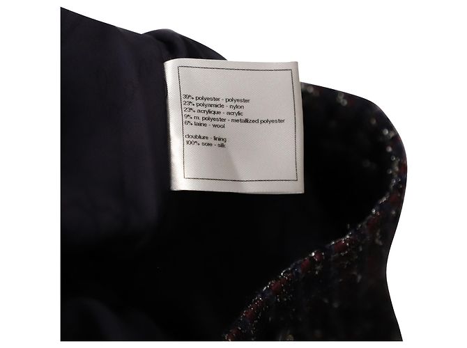 Timeless Lange Chanel-Abendjacke aus mehrfarbigem Polyester-Tweed Python drucken - Ansicht 5