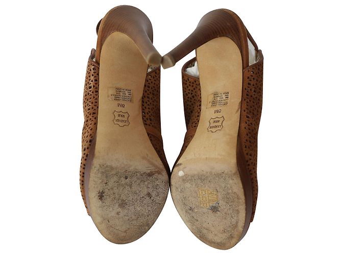 Sandali peep-toe con taglio laser Tory Burch in pelle marrone - vista 5