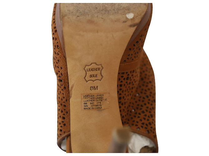 Sandali peep-toe con taglio laser Tory Burch in pelle marrone - vista 6