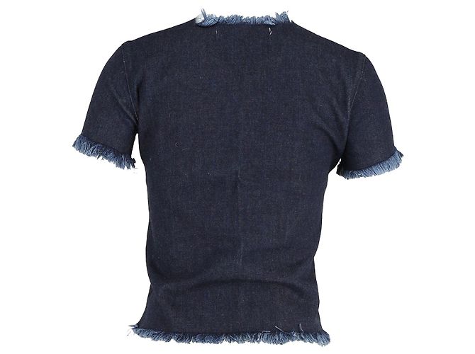 Camiseta vaquera deshilachada Marques Almeida de algodón azul - vista 3