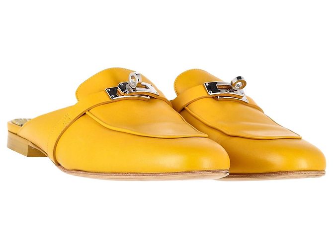 Kelly Hermès Muli Hermes Oz in pelle gialla Giallo - vista 3