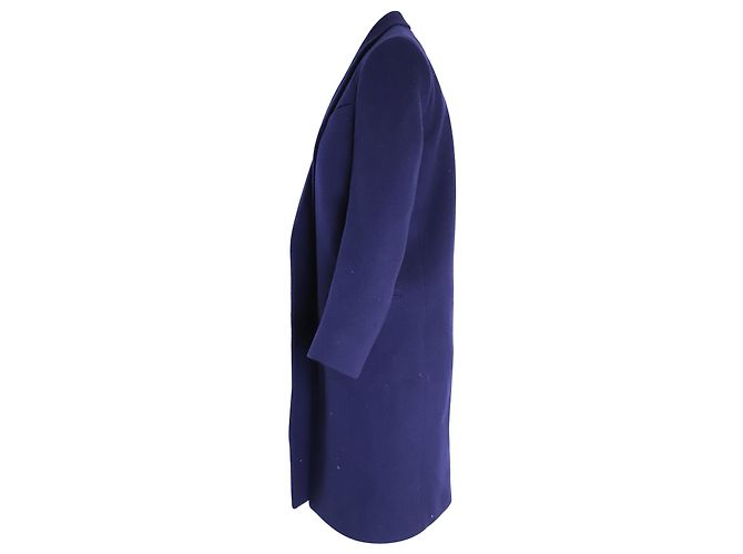 Céline Celine Open-Front Coat in Blue Wool Navy blue - view 2